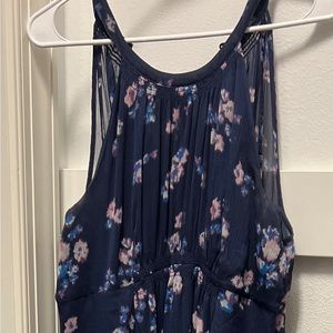 Pea in the Pod maternity maxi dress, navy w pink floral, size M